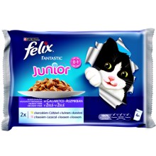 Felix Fantastic Junior multipack s kuřetem a lososem v želé 4x100 g Felix Fantastic Junior multipack s kuřetem a lososem v želé 4x100 g